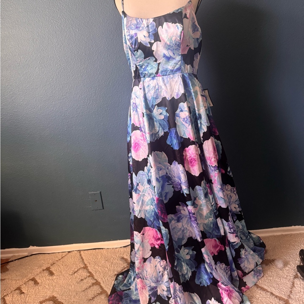 Crystal Doll Floral Maxi Dress - Blue and Pink